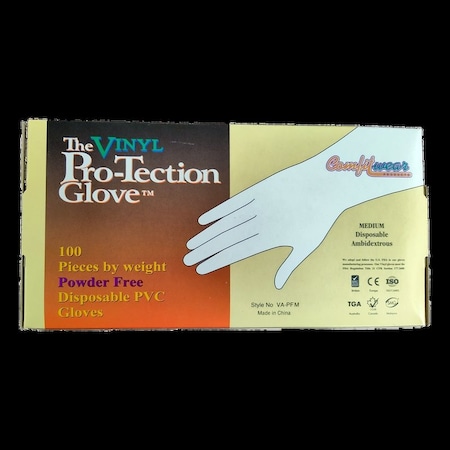 Comfitwear Disposable Gloves, Vinyl, M, 10 PK VA-PF-MD-10PK